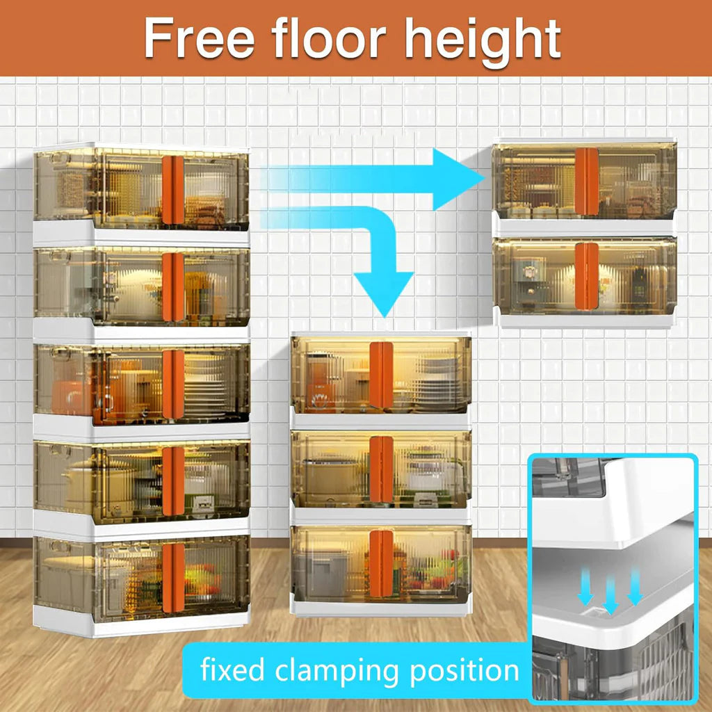 Foldable Transparent  Cupboard for Storage Organizer