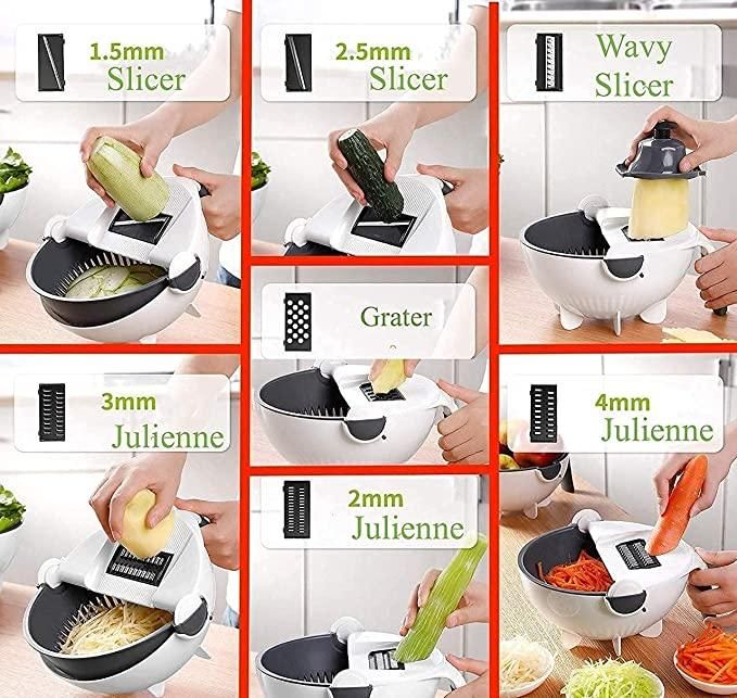 9 in 1 Multifunction Magical Rotate Vegetable Cutter